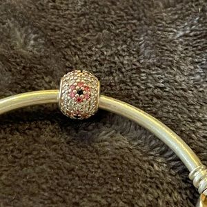 Pandora cz silver flower charm